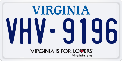 VA license plate VHV9196