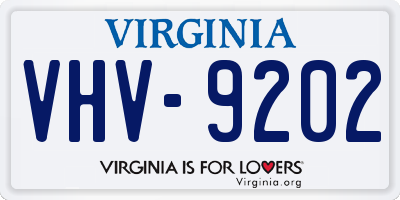 VA license plate VHV9202