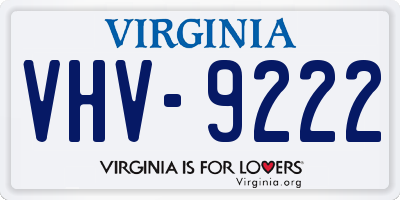 VA license plate VHV9222