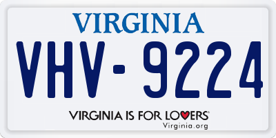 VA license plate VHV9224
