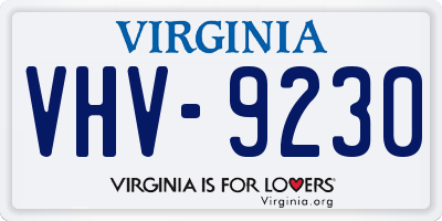 VA license plate VHV9230