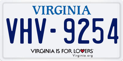 VA license plate VHV9254