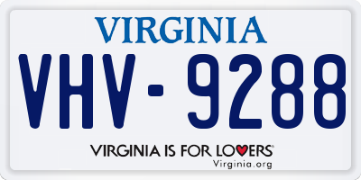 VA license plate VHV9288