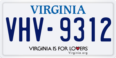 VA license plate VHV9312
