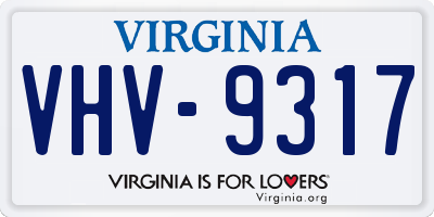 VA license plate VHV9317