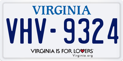VA license plate VHV9324
