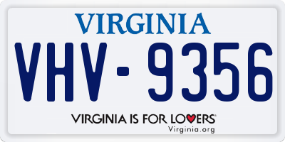 VA license plate VHV9356