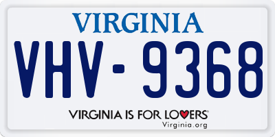 VA license plate VHV9368