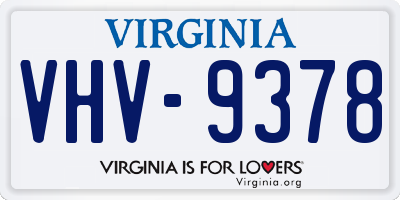 VA license plate VHV9378