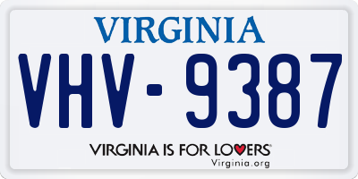 VA license plate VHV9387