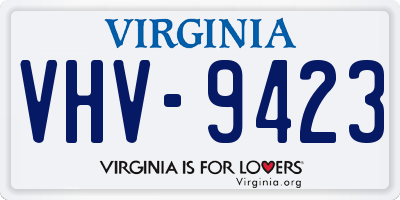 VA license plate VHV9423