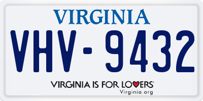 VA license plate VHV9432