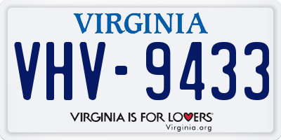 VA license plate VHV9433