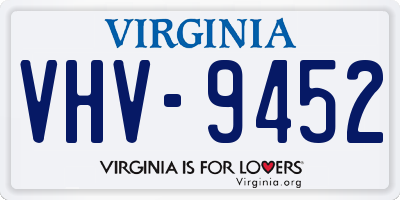 VA license plate VHV9452