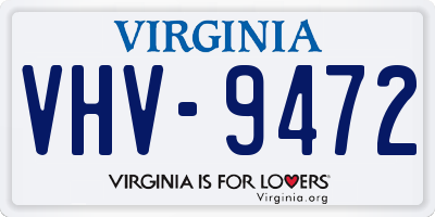 VA license plate VHV9472