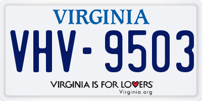 VA license plate VHV9503