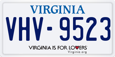 VA license plate VHV9523