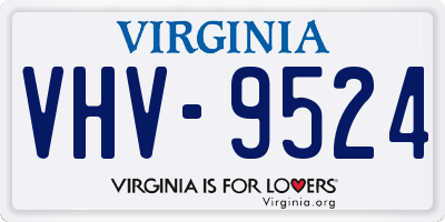 VA license plate VHV9524