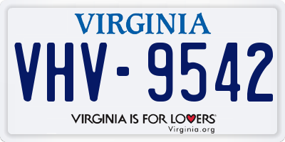 VA license plate VHV9542