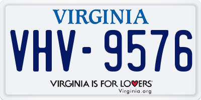VA license plate VHV9576