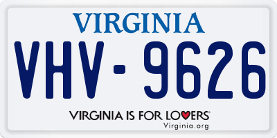 VA license plate VHV9626