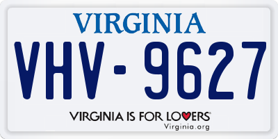 VA license plate VHV9627