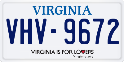 VA license plate VHV9672