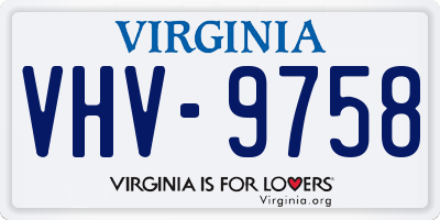 VA license plate VHV9758