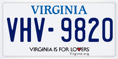 VA license plate VHV9820