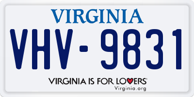 VA license plate VHV9831
