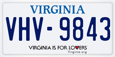 VA license plate VHV9843