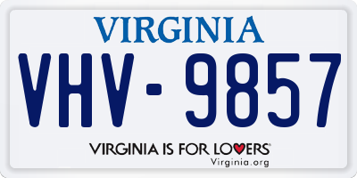 VA license plate VHV9857