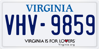 VA license plate VHV9859
