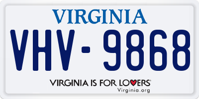 VA license plate VHV9868