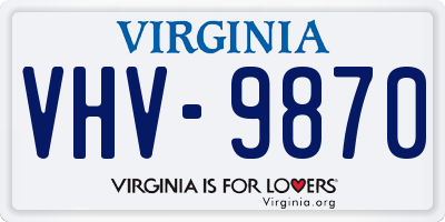 VA license plate VHV9870