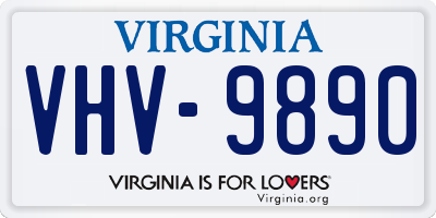 VA license plate VHV9890
