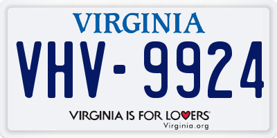 VA license plate VHV9924