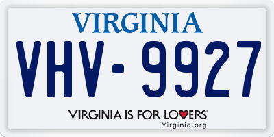 VA license plate VHV9927