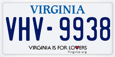 VA license plate VHV9938