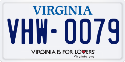 VA license plate VHW0079