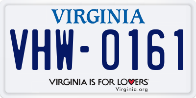 VA license plate VHW0161
