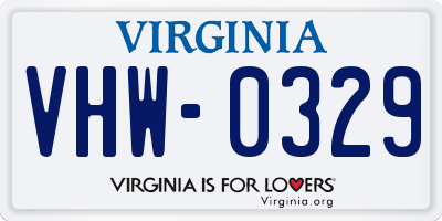 VA license plate VHW0329