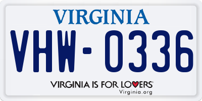 VA license plate VHW0336