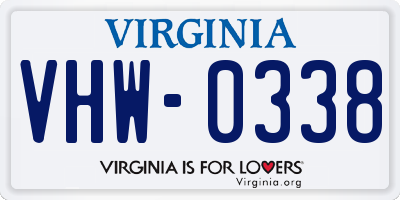 VA license plate VHW0338