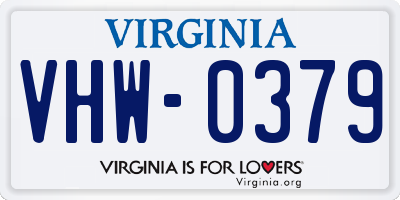 VA license plate VHW0379