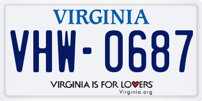VA license plate VHW0687