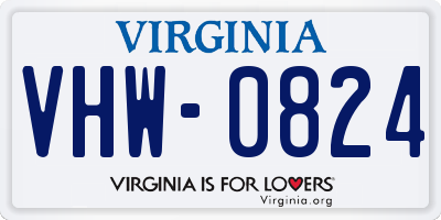 VA license plate VHW0824