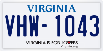 VA license plate VHW1043