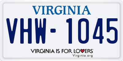 VA license plate VHW1045