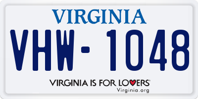 VA license plate VHW1048